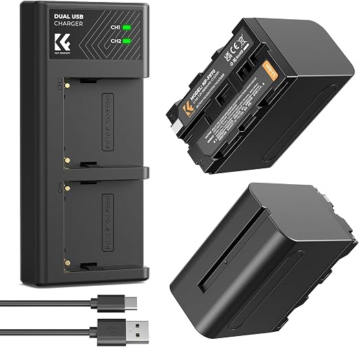 Kit 2x NP-F970 + cargador doble (K&F)