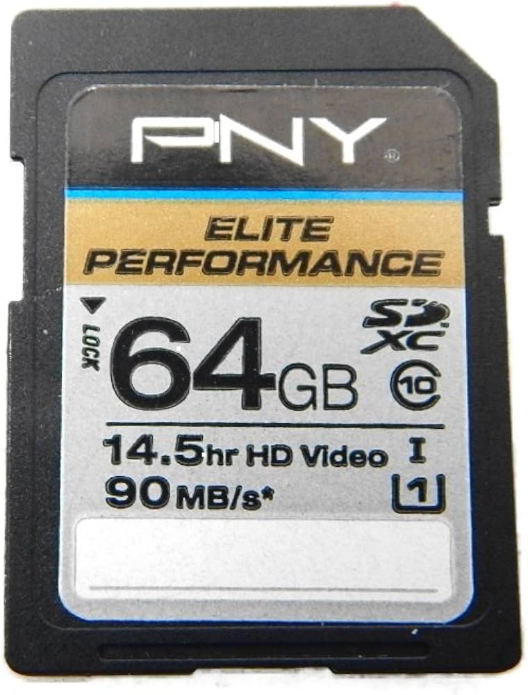 PNY Elite Performance - Tarjeta flash SDXC de alta velocidad de 64 G